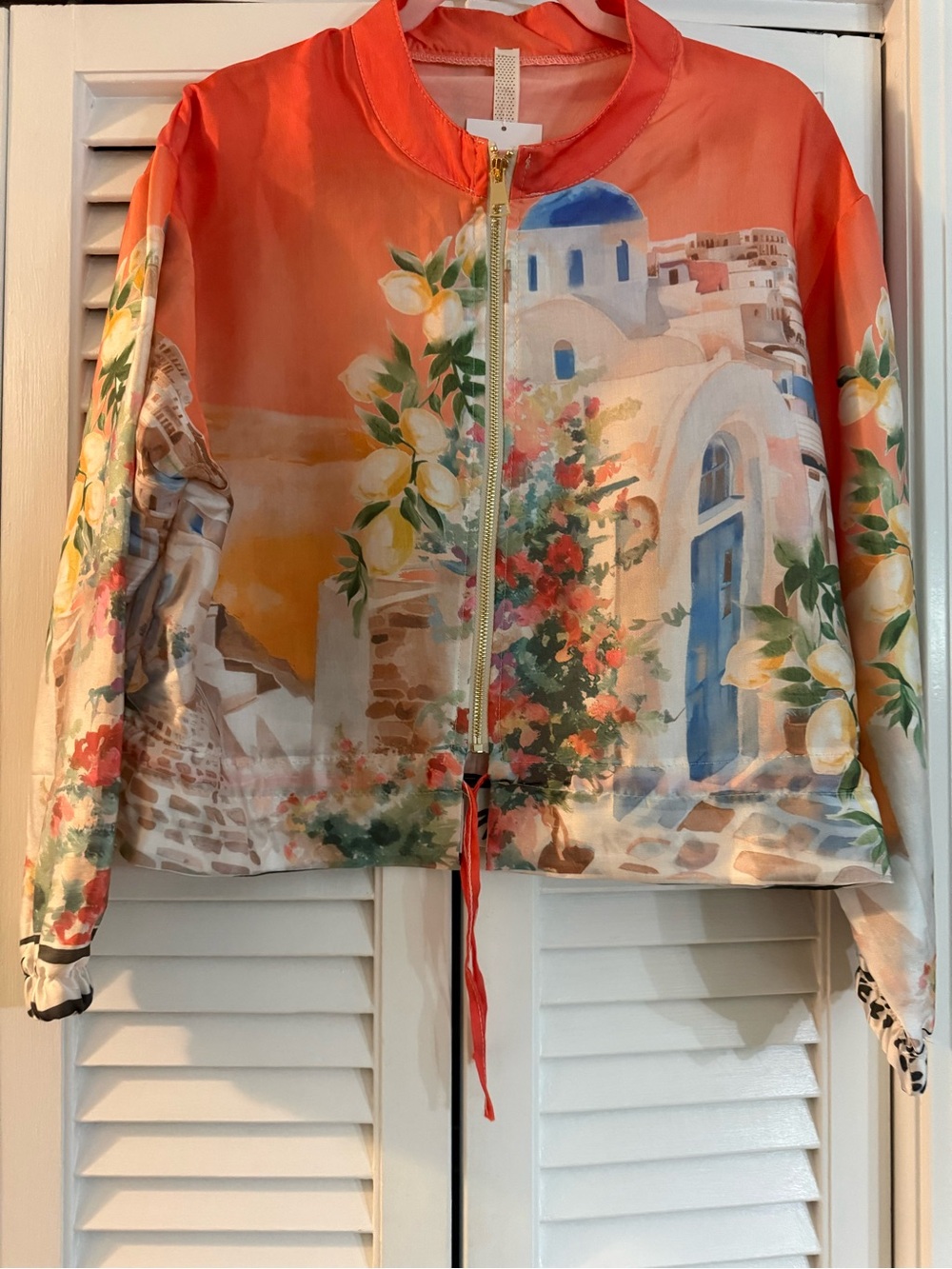 L1250 | Loowie Lightweight Mediterranean Villa Zip Jacket | Orange | One Sz S-L
